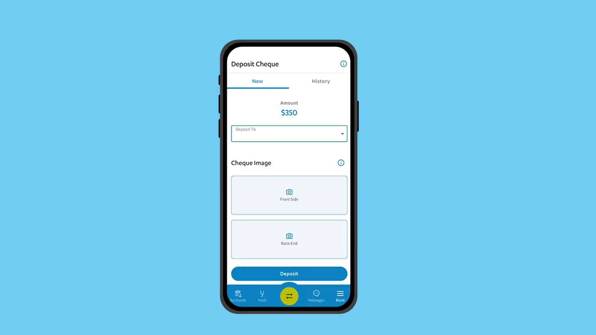 Mobile Cheque Deposit on Libro's mobile banking app