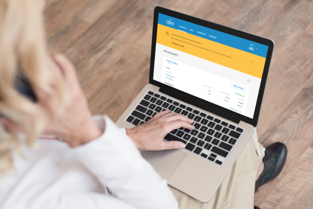 working working on a laptop on her lap