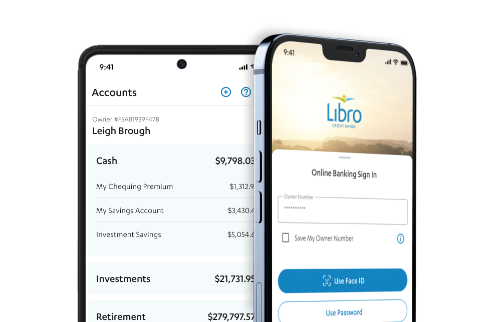 Image of Libro's mobile banking app