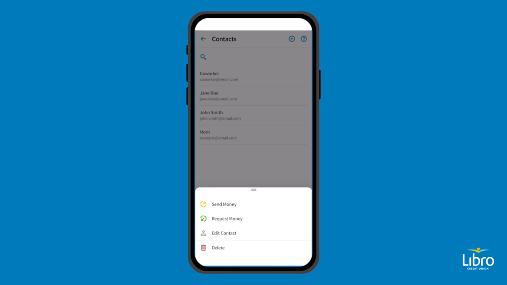 Edit a contact in Libro's mobile app