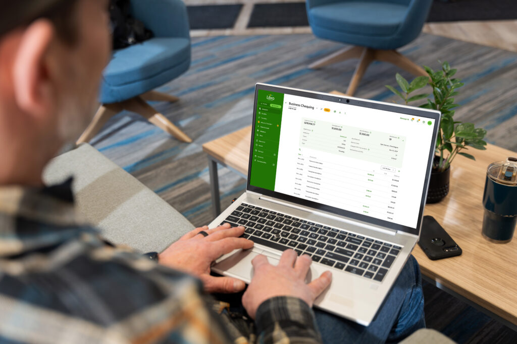 A person using a laptop