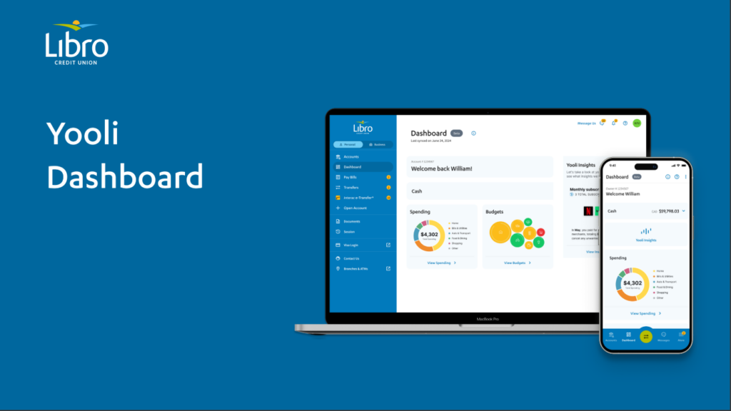 An image of a laptop and phone showcasing the new Yooli Dashboard