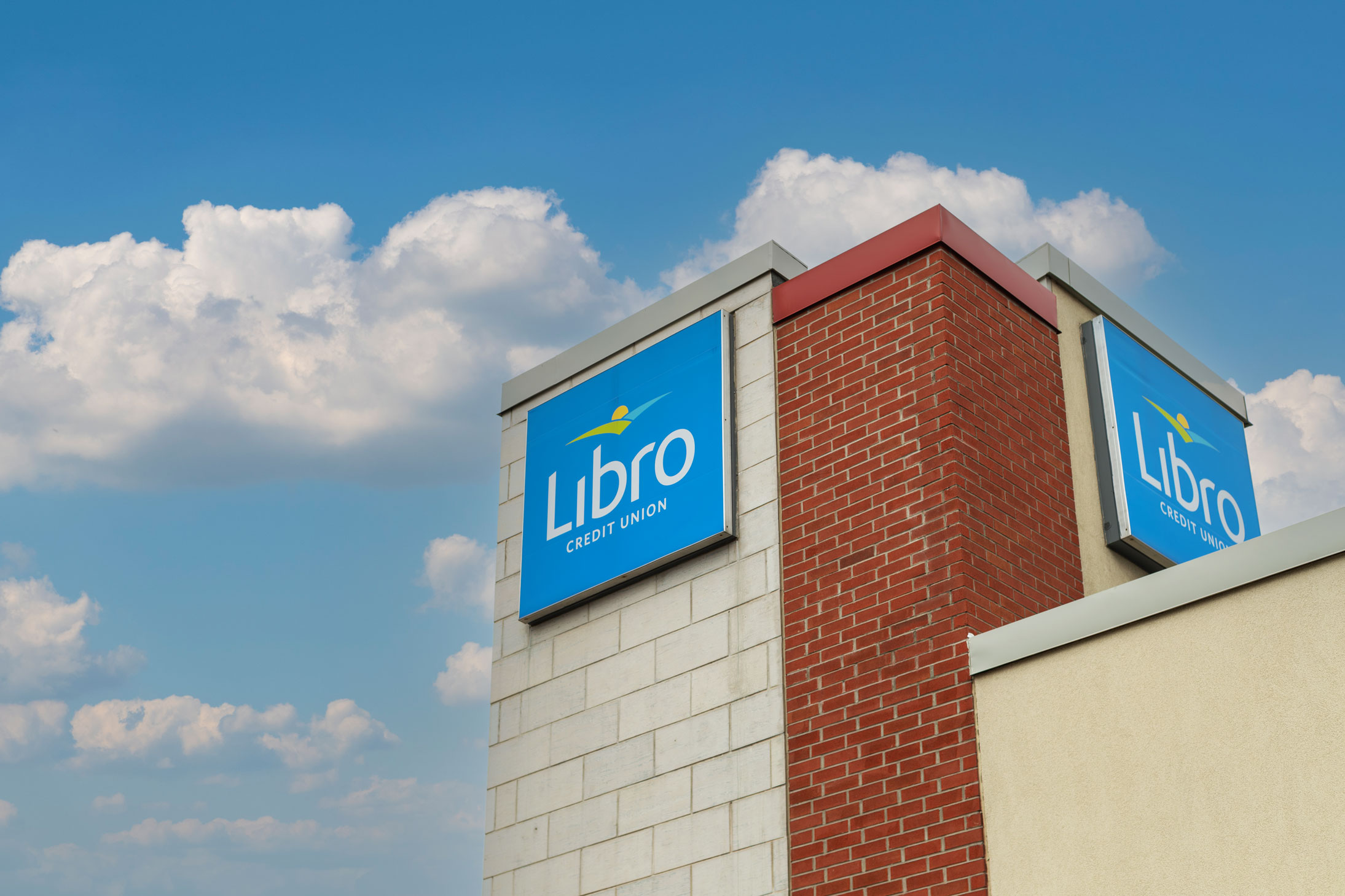 The Libro logo on the outside of the Libro Woodstock branch